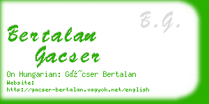 bertalan gacser business card